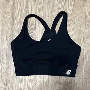 New Balance Women's Black Sports Bra with Logo
